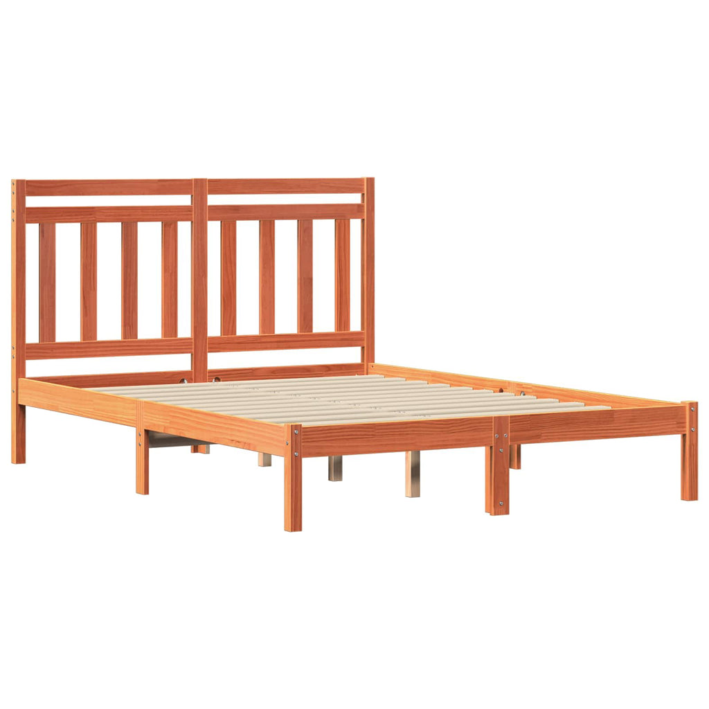 Bettrahmen Wachsbraun 205,5 x 165,5 x 100 cm Massivholz Kiefer