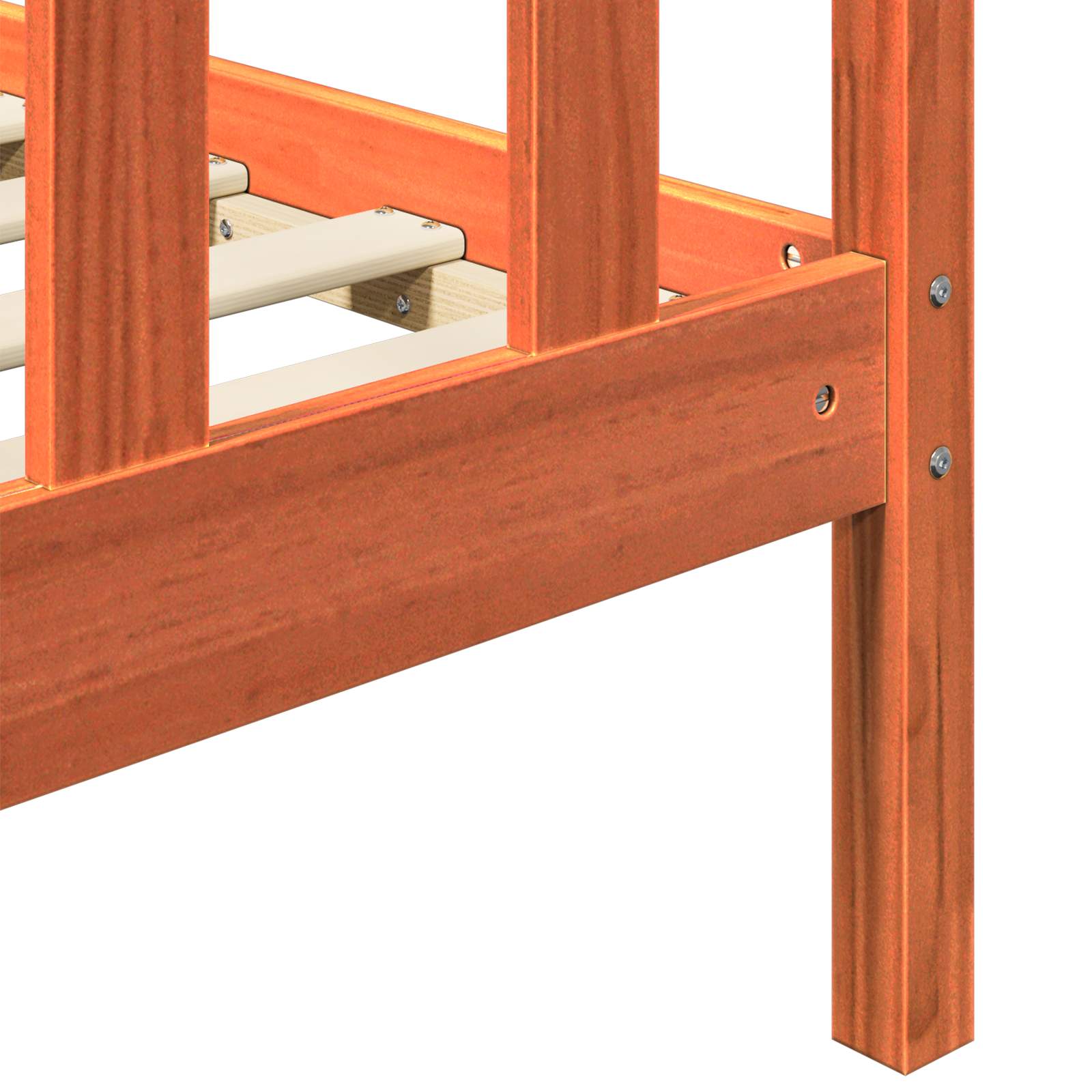 Bettrahmen mit Kopfteil 2 pcs Wachsbraun 205,5 x 185,5 x 100 cm