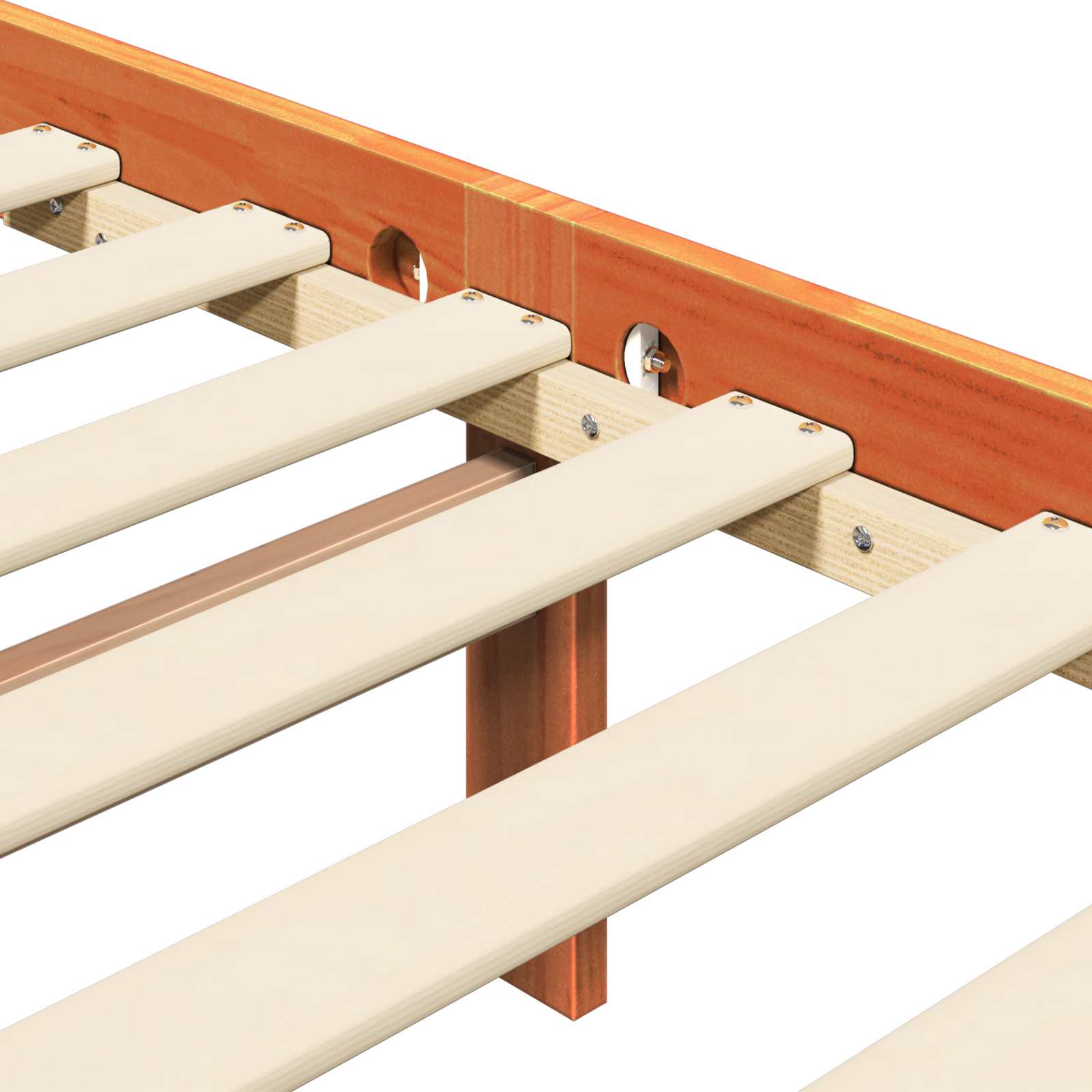 Bettrahmen mit Kopfteil 2 pcs Wachsbraun 205,5 x 185,5 x 100 cm
