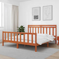 Bettrahmen mit Kopfteil 2 pcs Wachsbraun 205,5 x 185,5 x 100 cm