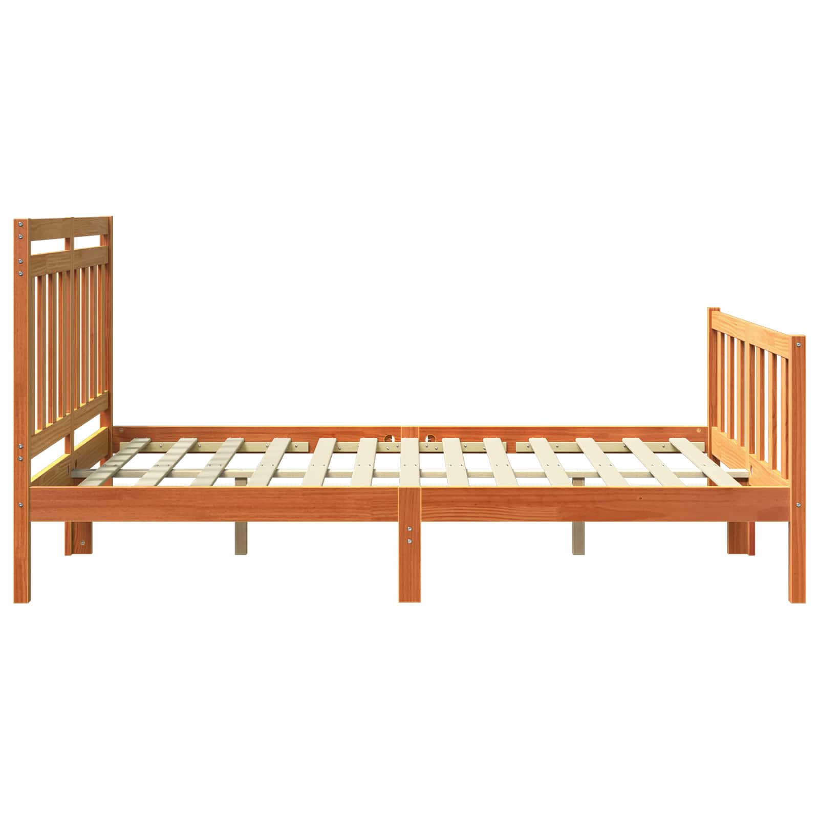 Bettrahmen mit Kopfteil Wachsbraun 205,5 x 165,5 x 100 cm