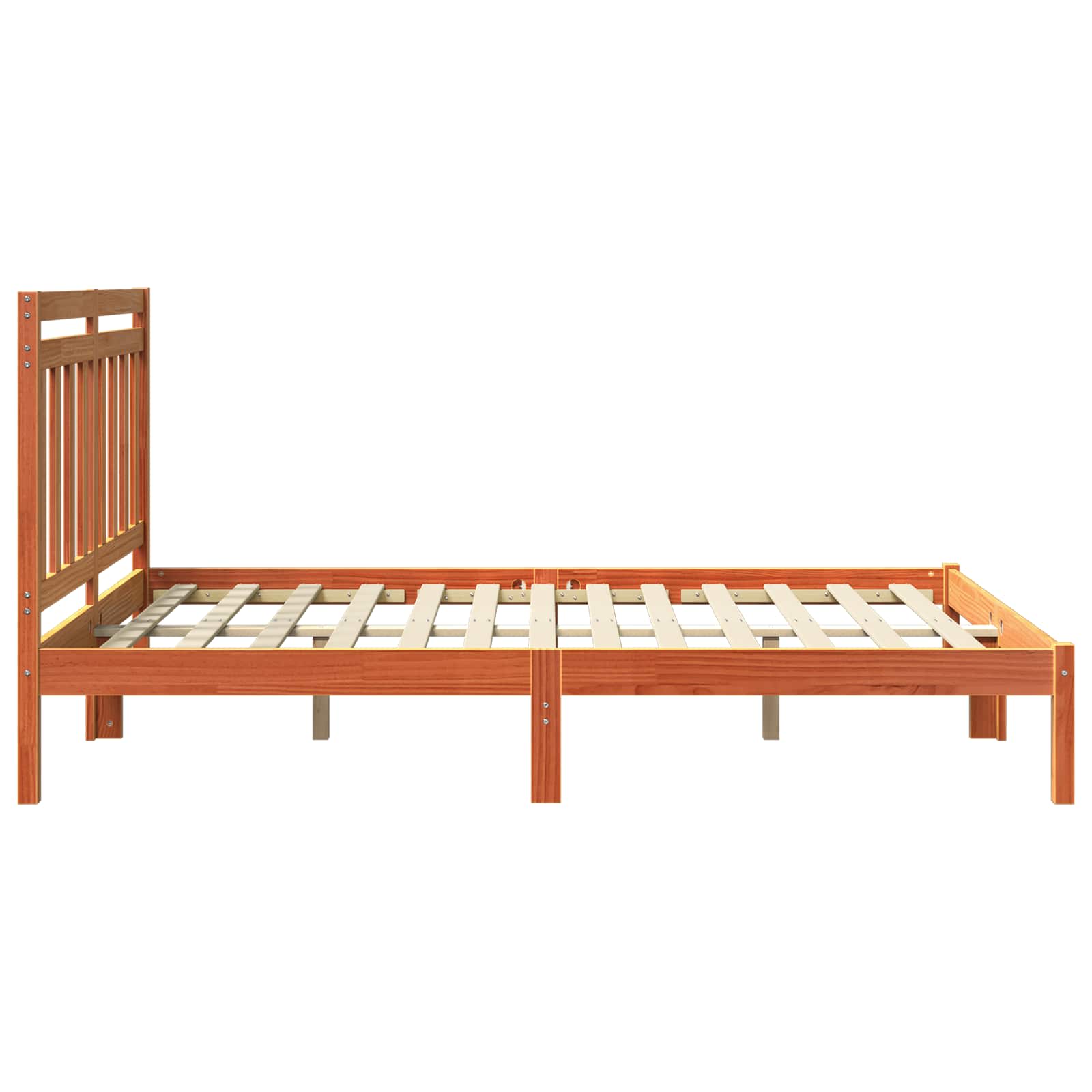 Bettrahmen Wachsbraun 205,5 x 145,5 x 100 cm Massivholz Kiefer