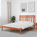 Bettrahmen Wachsbraun 205,5 x 155,5 x 100 cm Massivholz Kiefer