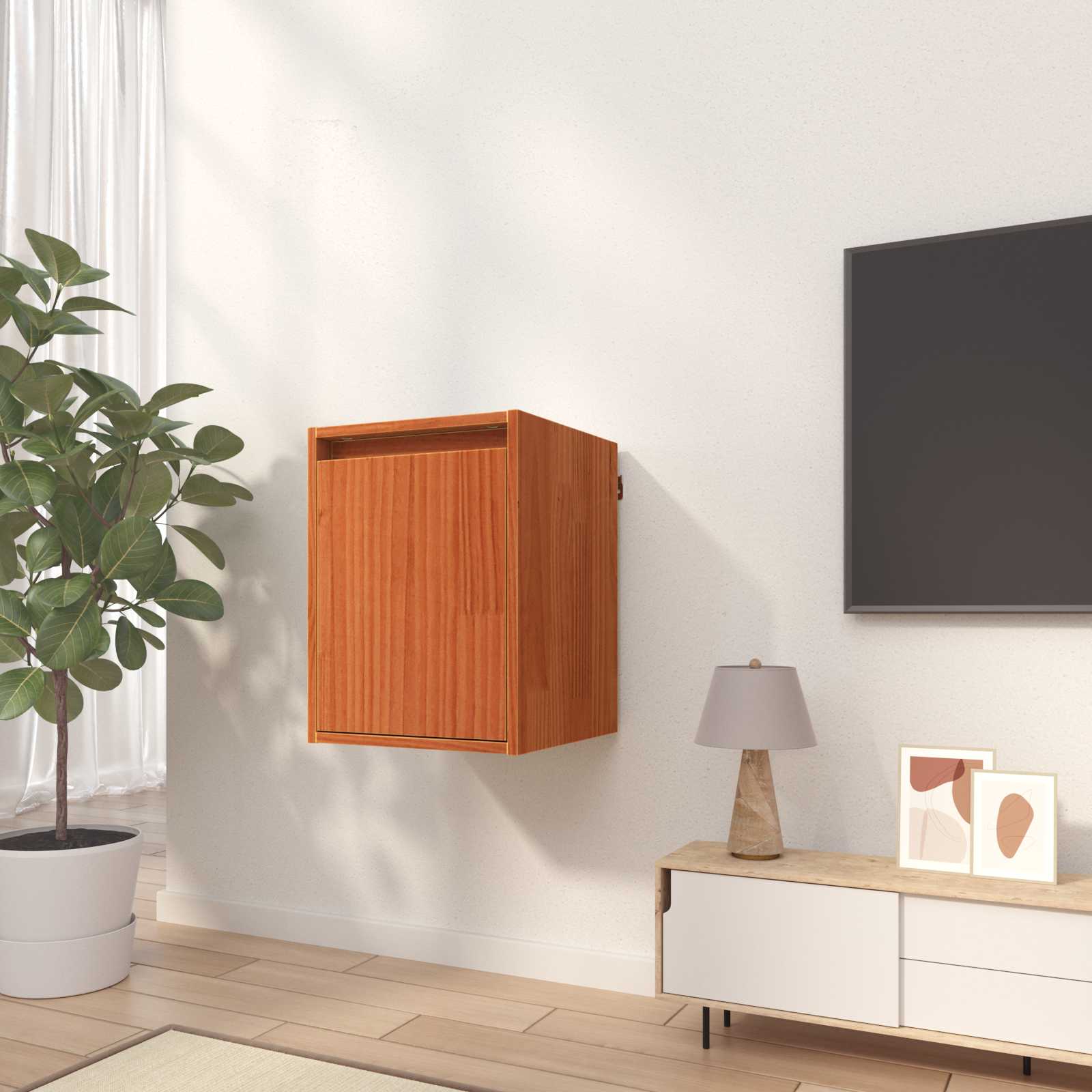 Wandschrank Wandmontiert 2 pcs Wachsbraun 30 x 30 x 40 cm