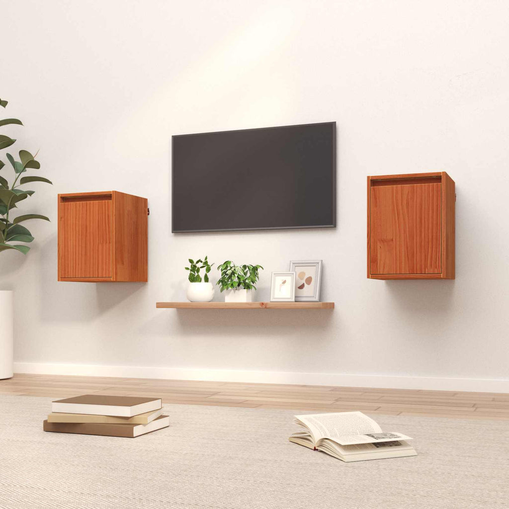 Wandschrank Wandmontiert 2 pcs Wachsbraun 30 x 30 x 40 cm
