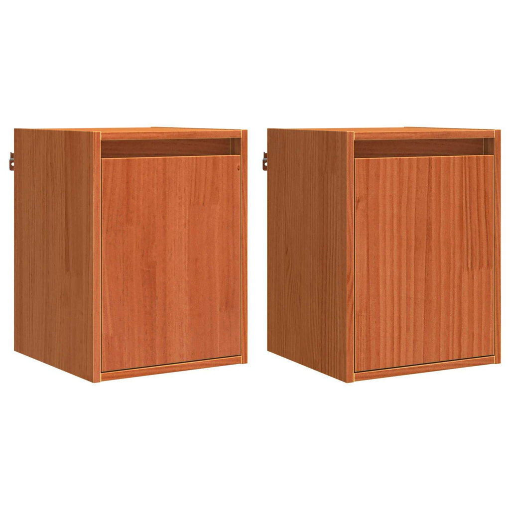 Wandschrank Wandmontiert 2 pcs Wachsbraun 30 x 30 x 40 cm