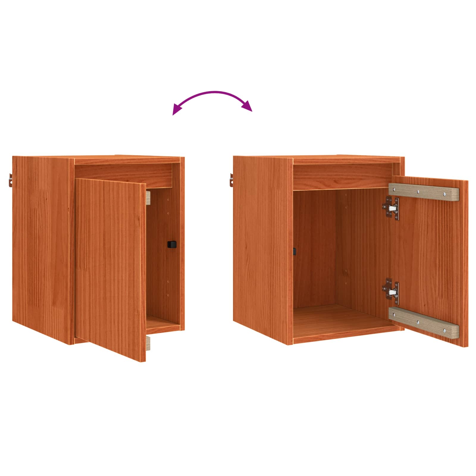 Wandschrank Wandmontiert 2 pcs Wachsbraun 30 x 30 x 40 cm
