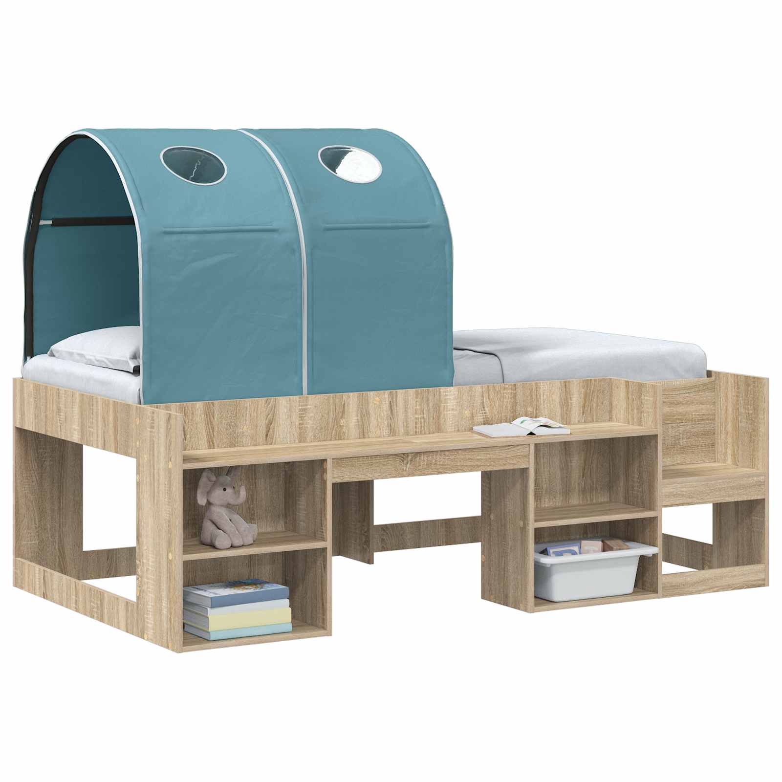 Bettunnel 2 pcs Himmelblau 211 x 52,5 x 2 cm Polyester