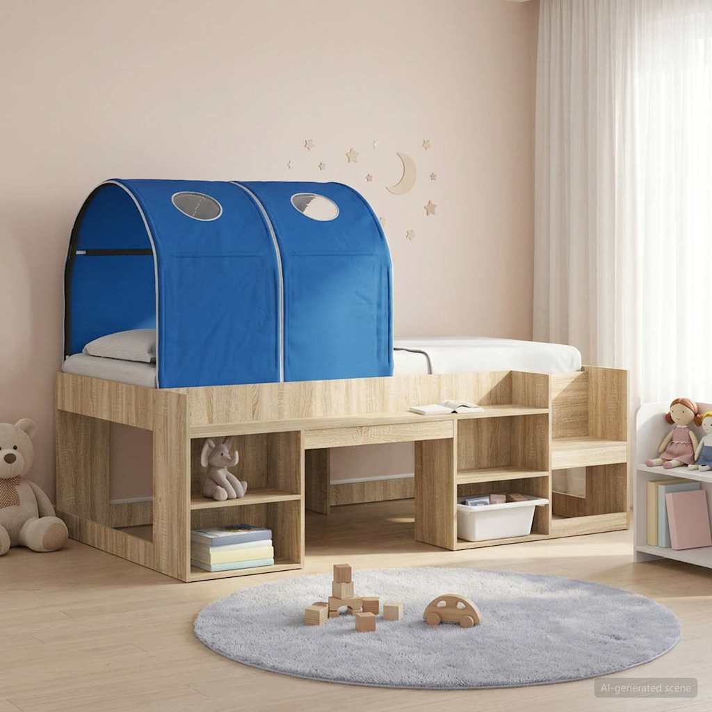 Bettunnel 2 pcs Blau 211 x 52,5 x 2 cm Polyester