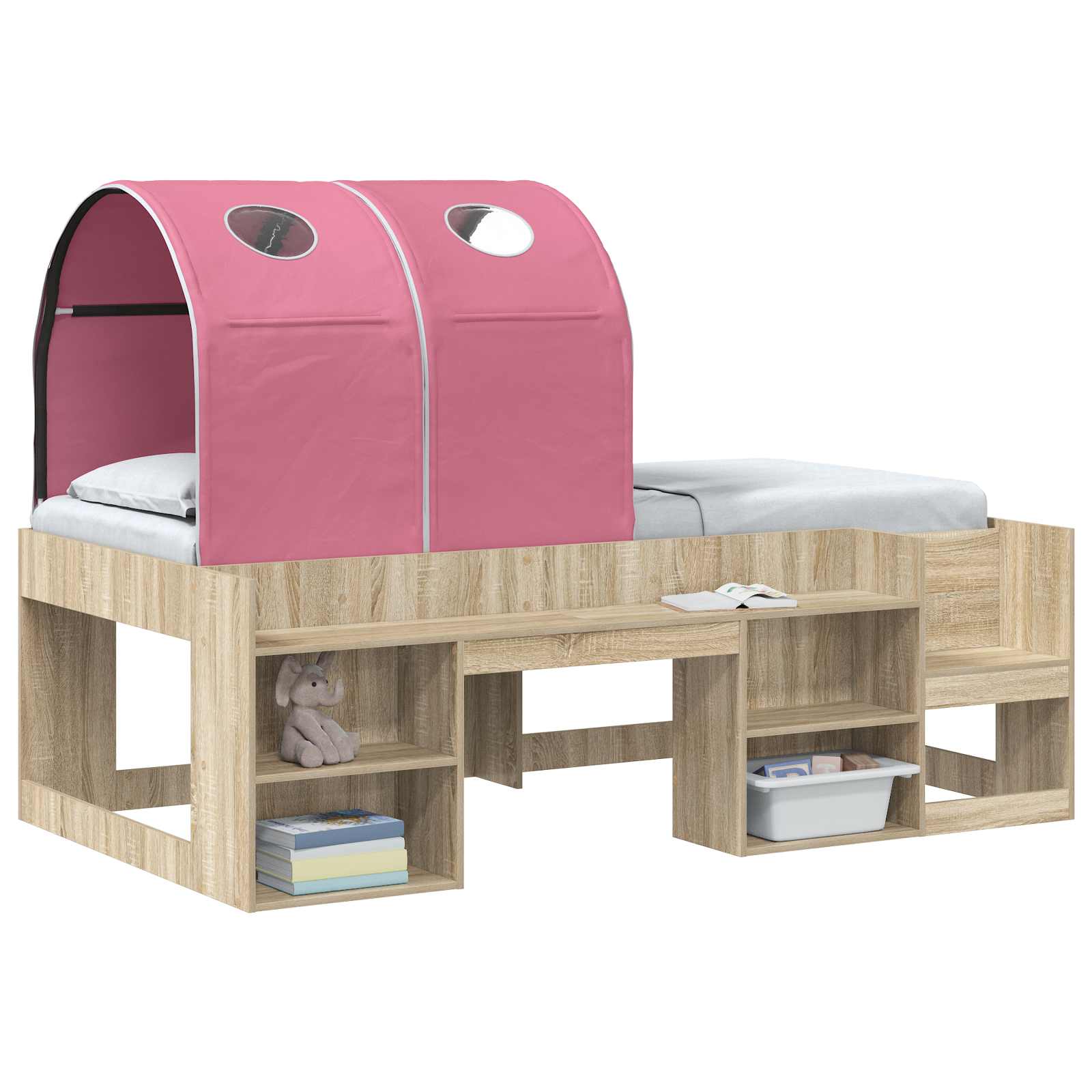 Bettunnel 2 pcs Rosa 211 x 52,5 x 2 cm Polyester