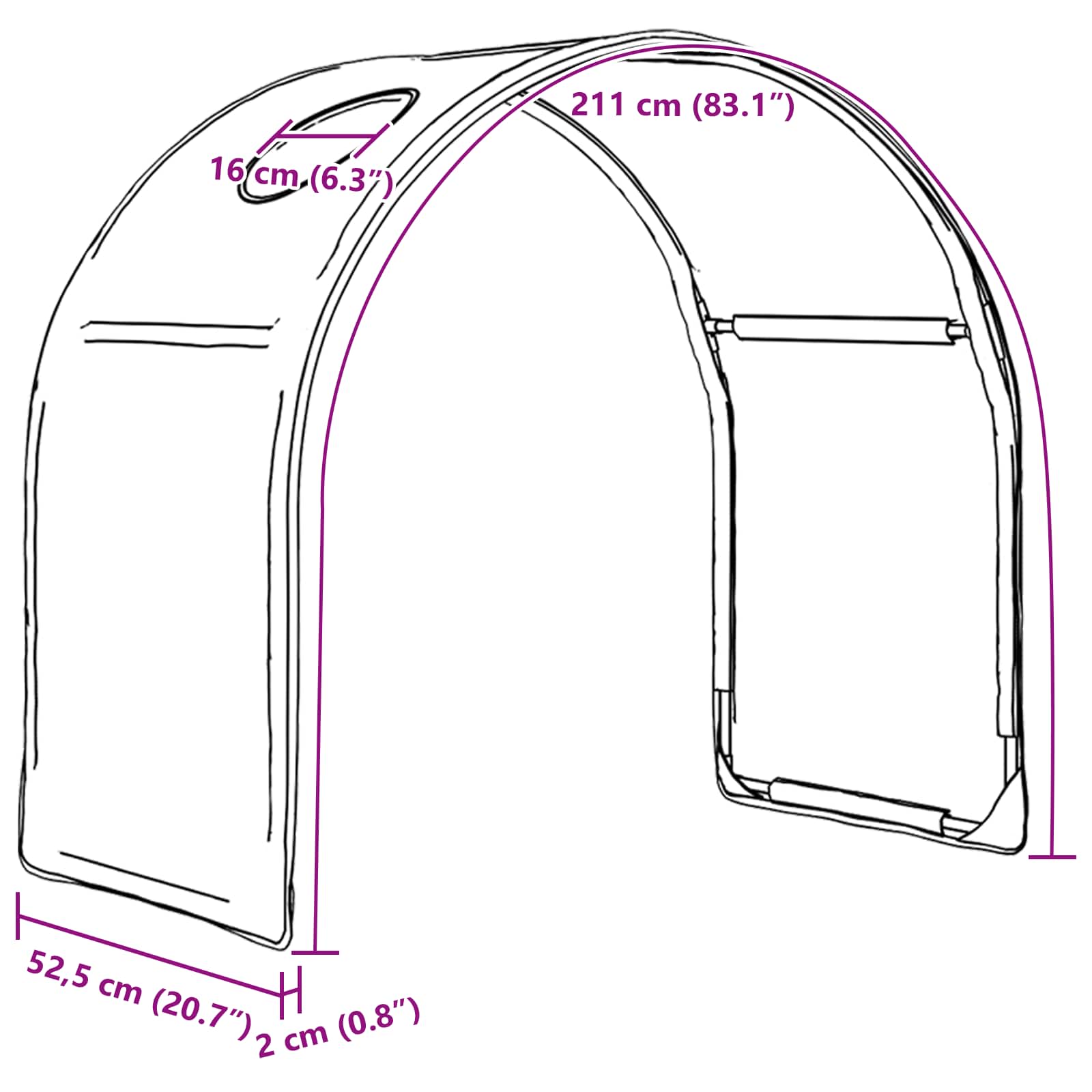 Bettunnel 2 pcs Rot 211 x 52,5 x 2 cm Polyester