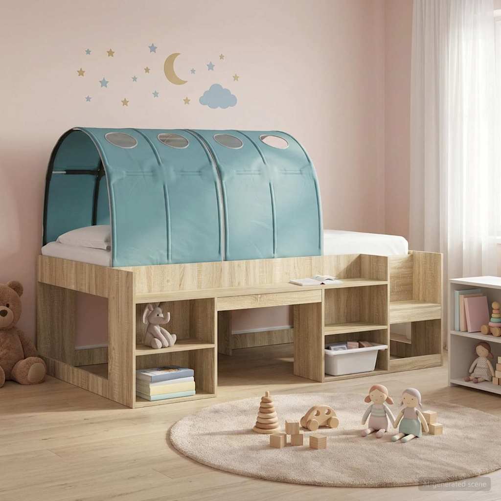 Bettunnel 2 pcs Himmelblau 211 x 67,5 x 2 cm Polyester