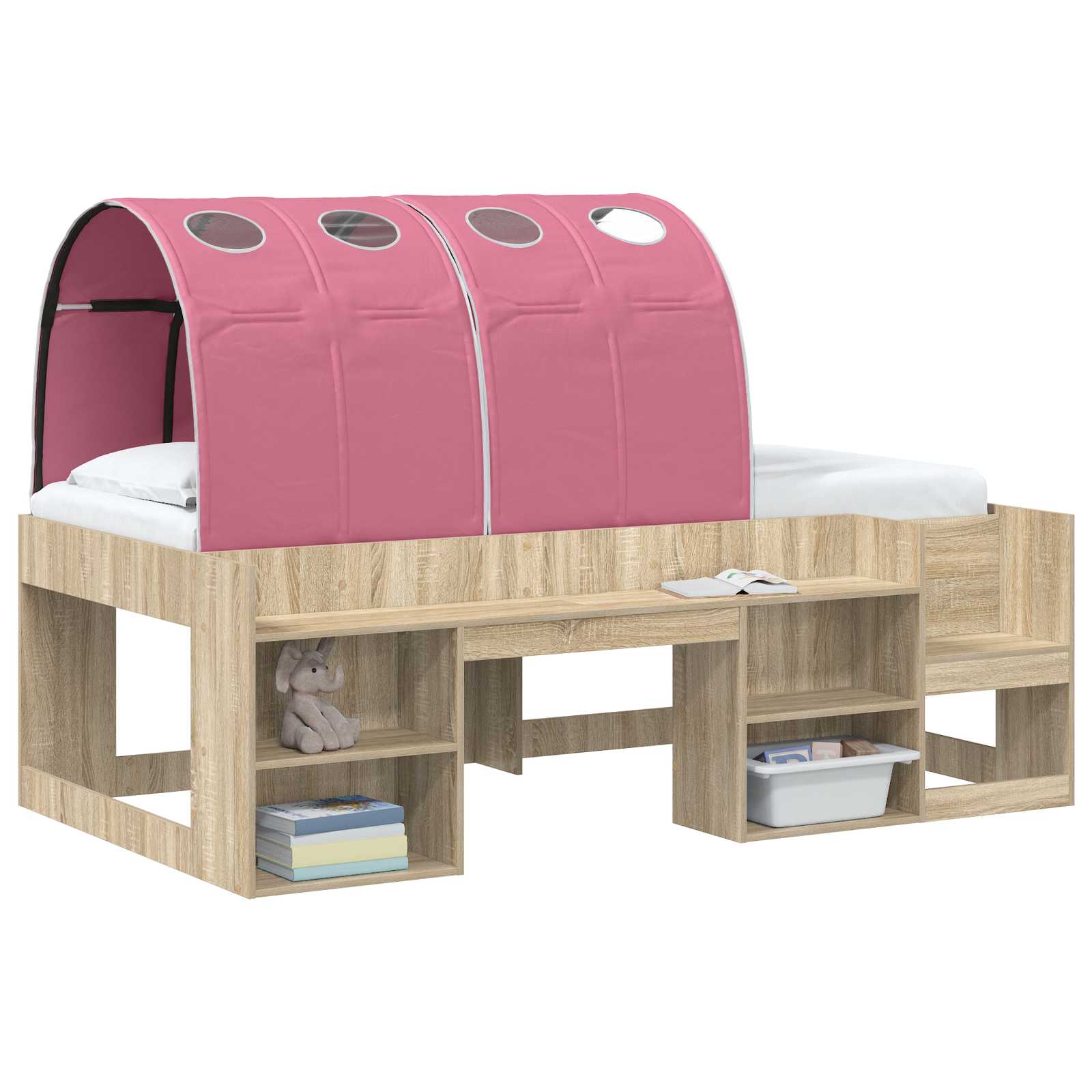 Bettunnel 2 pcs Rosa 211 x 67,5 x 2 cm Polyester
