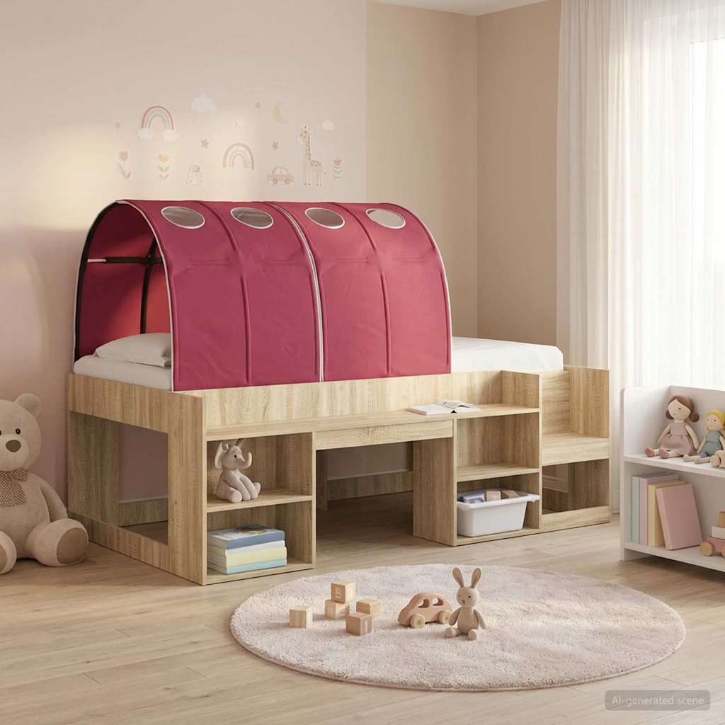 Bettunnel 2 pcs Rot 211 x 67,5 x 2 cm Polyester