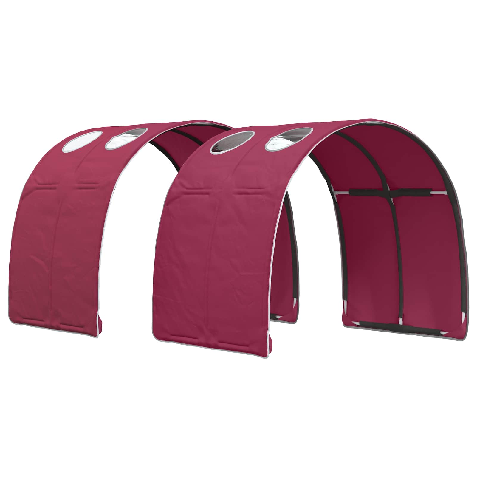 Bettunnel 2 pcs Rot 211 x 67,5 x 2 cm Polyester
