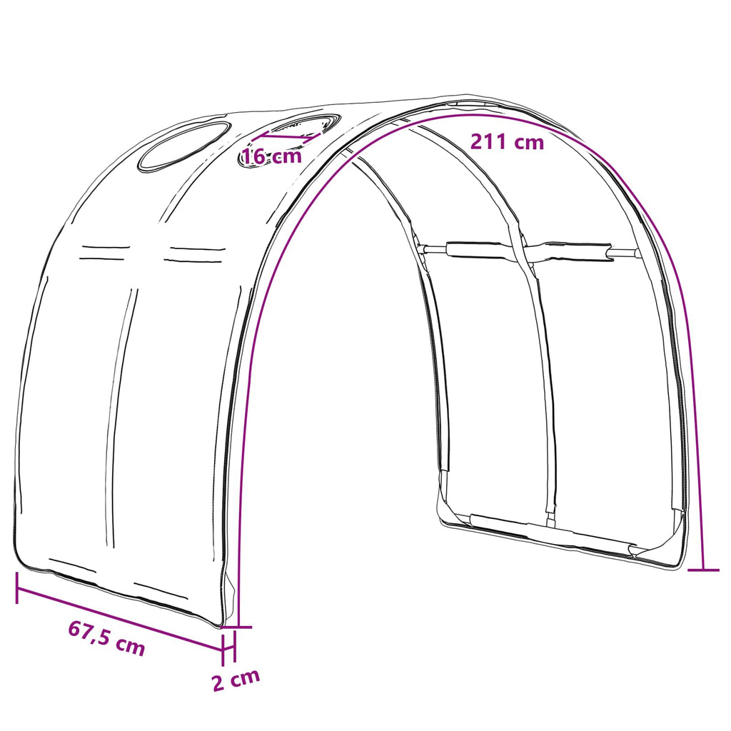 Bettunnel 2 pcs Schwarz 211 x 67,5 x 2 cm Polyester
