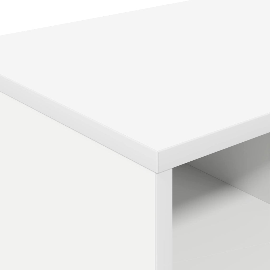 Bettschrank mit Regal 2 pcs Weiß 66 x 33 x 48 cm Holzwerkstoff
