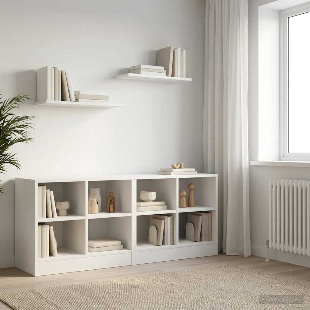 Bettschrank mit Regal 2 pcs Weiß 66 x 33 x 48 cm Holzwerkstoff