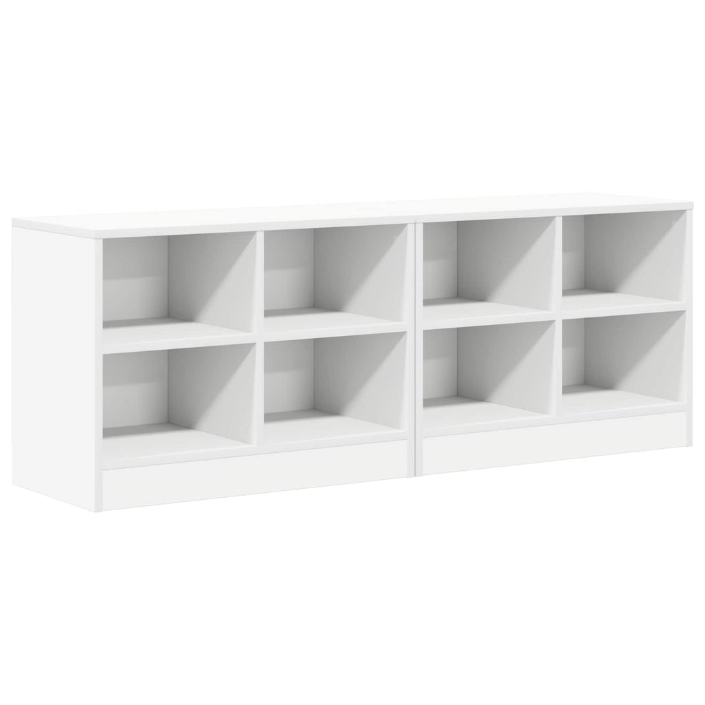 Bettschrank mit Regal 2 pcs Weiß 66 x 33 x 48 cm Holzwerkstoff