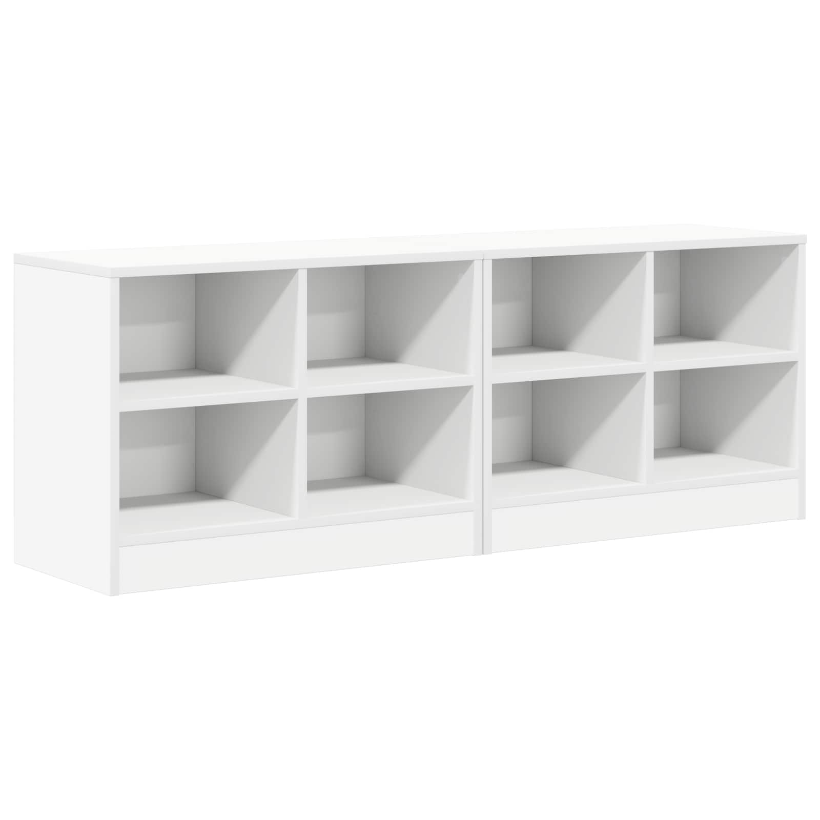 Bettschrank mit Regal 2 pcs Weiß 66 x 33 x 48 cm Holzwerkstoff