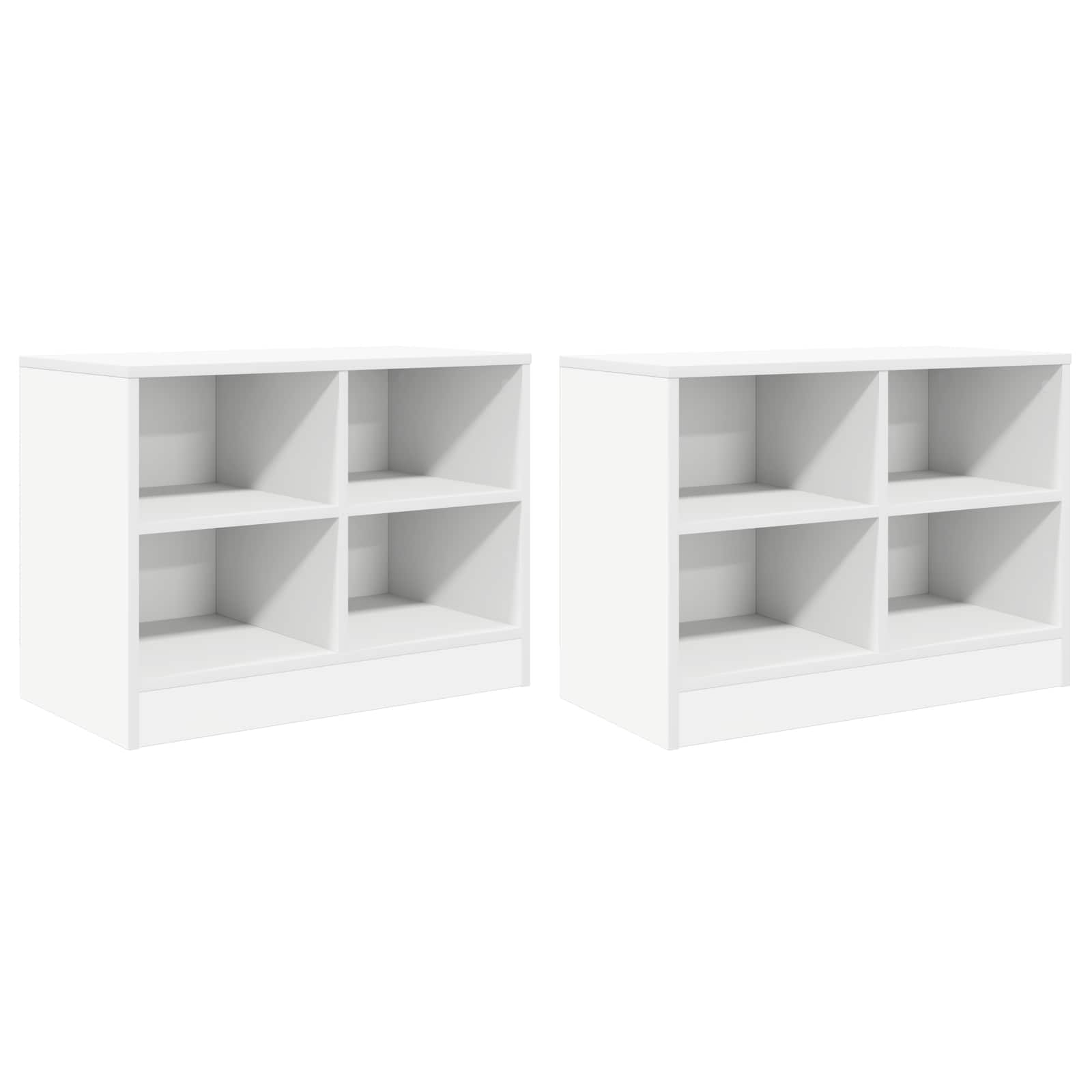 Bettschrank mit Regal 2 pcs Weiß 66 x 33 x 48 cm Holzwerkstoff