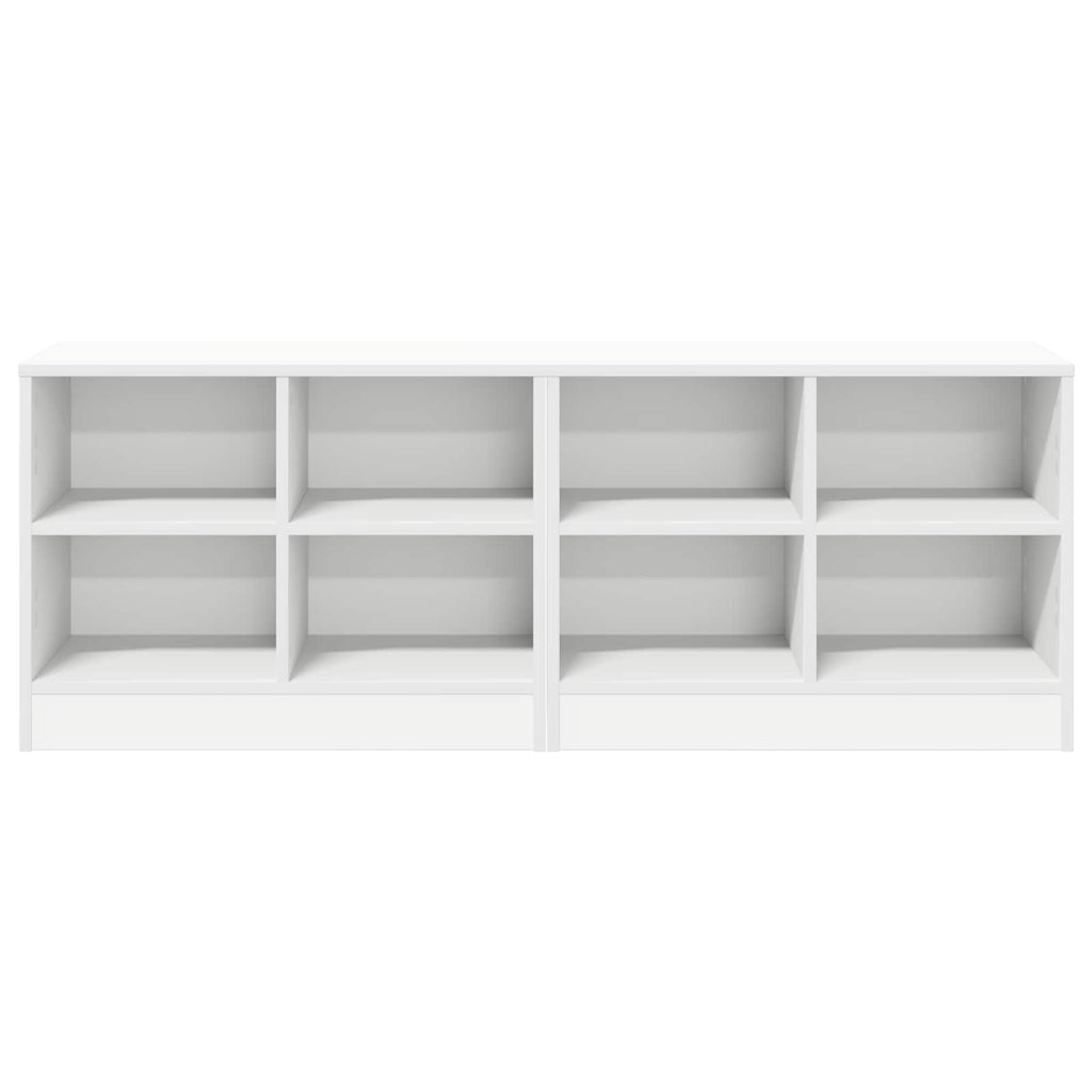 Bettschrank mit Regal 2 pcs Weiß 66 x 33 x 48 cm Holzwerkstoff