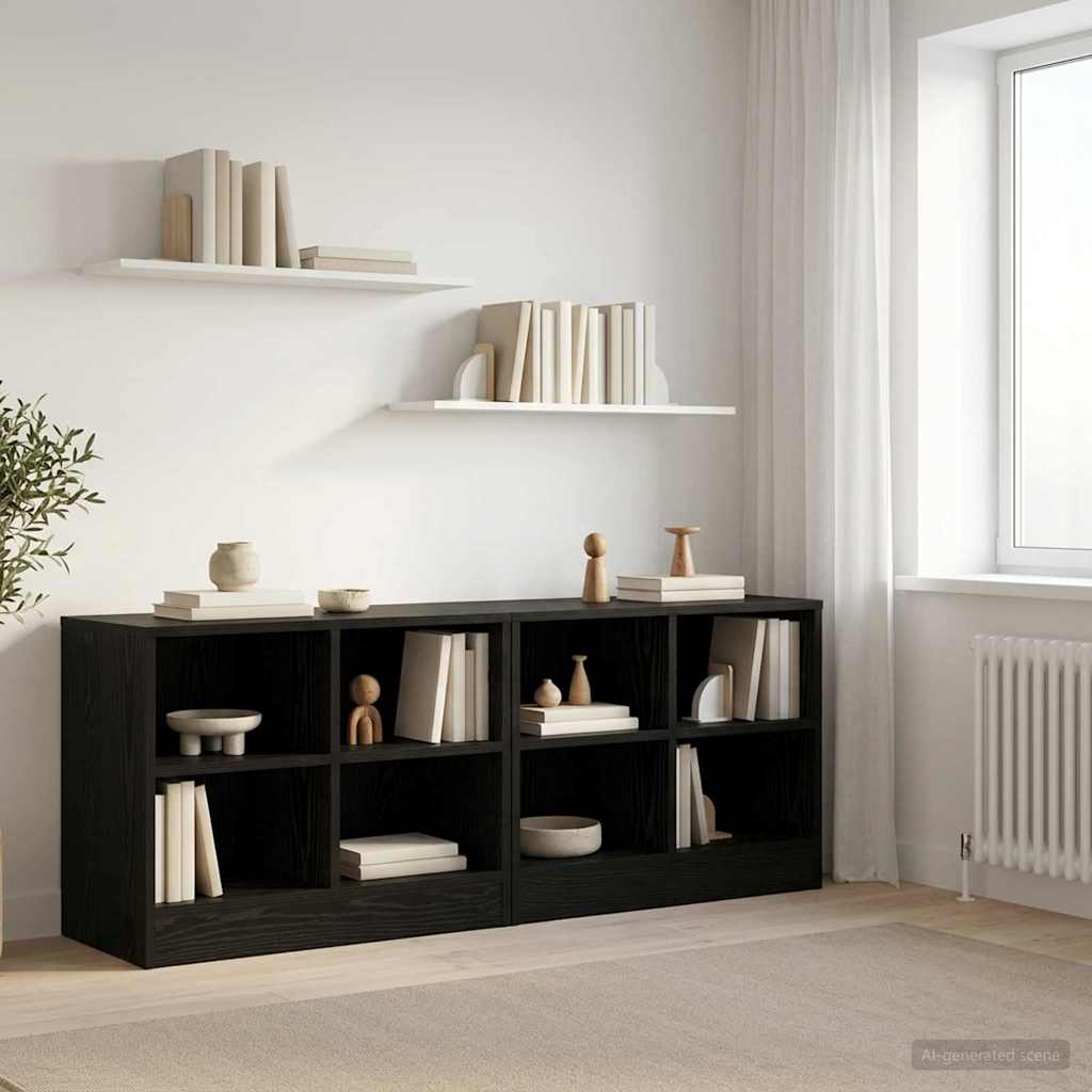 Bettschrank 2 pcs Schwarze Eiche 66 x 33 x 48 cm Holzwerkstoff
