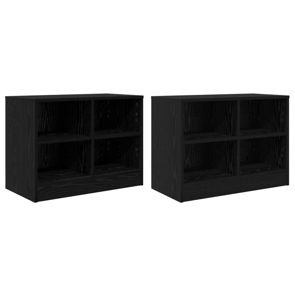 Bettschrank 2 pcs Schwarze Eiche 66 x 33 x 48 cm Holzwerkstoff