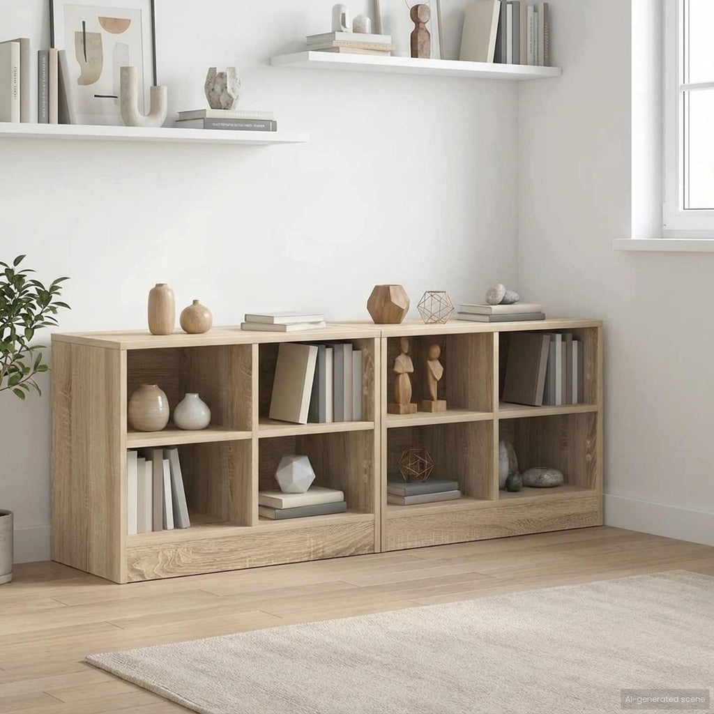 Bettschrank 2 pcs Sonoma-Eiche 66 x 33 x 48 cm Holzwerkstoff