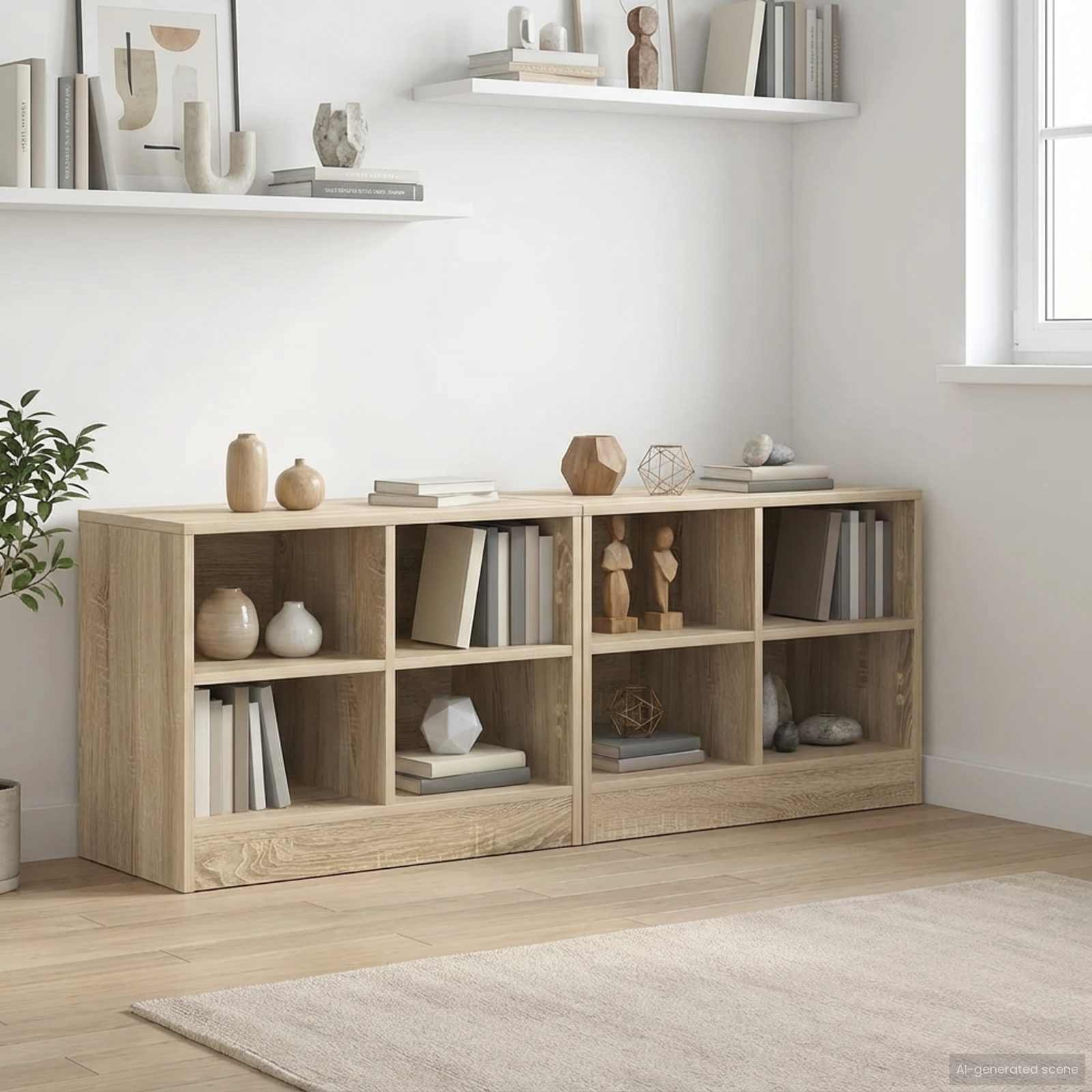 Bettschrank 2 pcs Sonoma-Eiche 66 x 33 x 48 cm Holzwerkstoff
