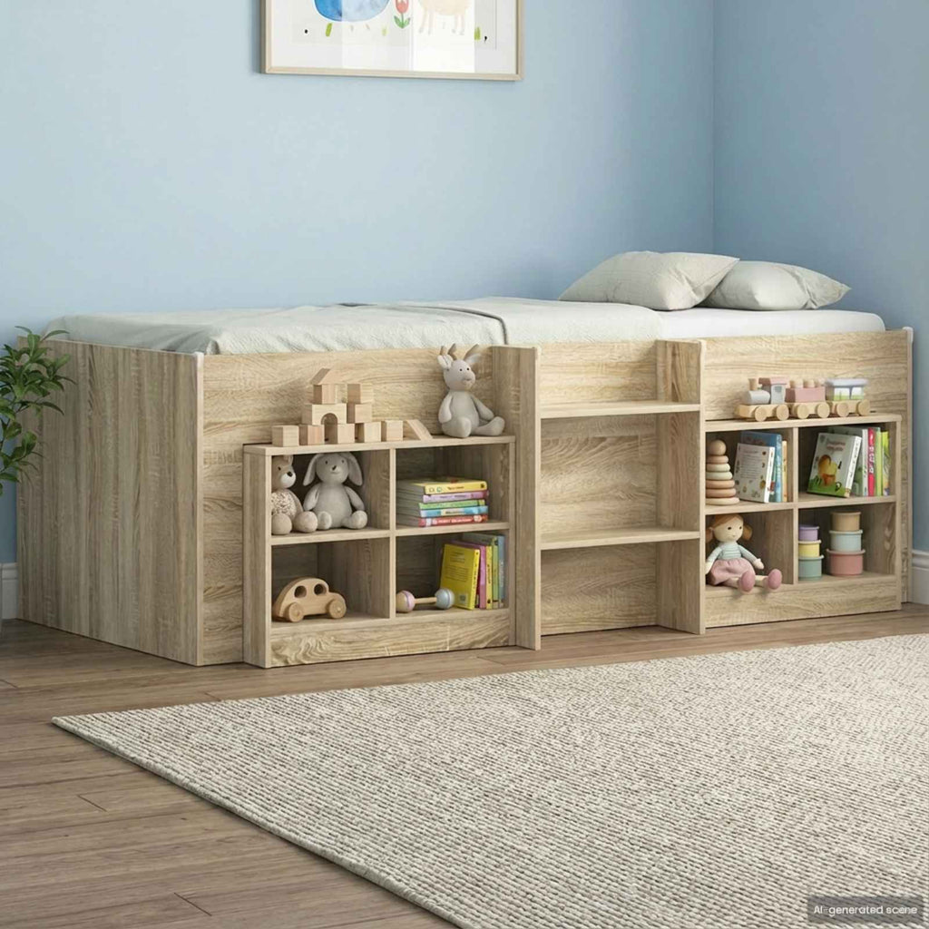 Bettschrank 2 pcs Sonoma-Eiche 66 x 33 x 48 cm Holzwerkstoff