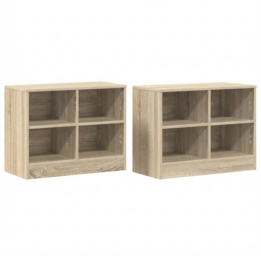 Bettschrank 2 pcs Sonoma-Eiche 66 x 33 x 48 cm Holzwerkstoff