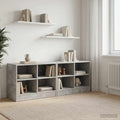 Bettschrank 2 pcs Betongrau 66 x 33 x 48 cm Holzwerkstoff