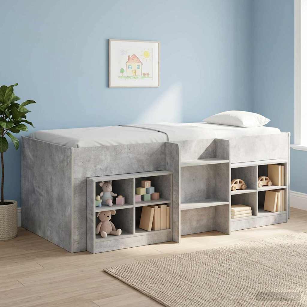Bettschrank 2 pcs Betongrau 66 x 33 x 48 cm Holzwerkstoff