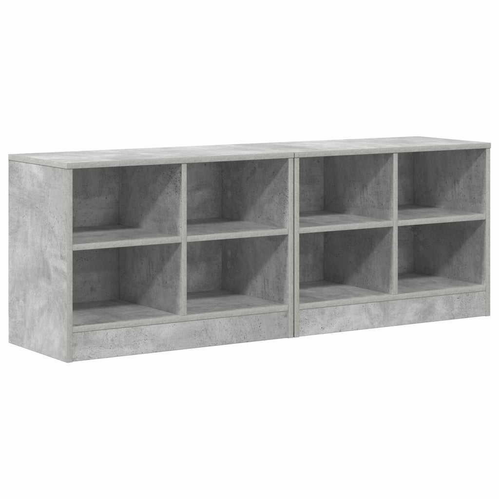 Bettschrank 2 pcs Betongrau 66 x 33 x 48 cm Holzwerkstoff