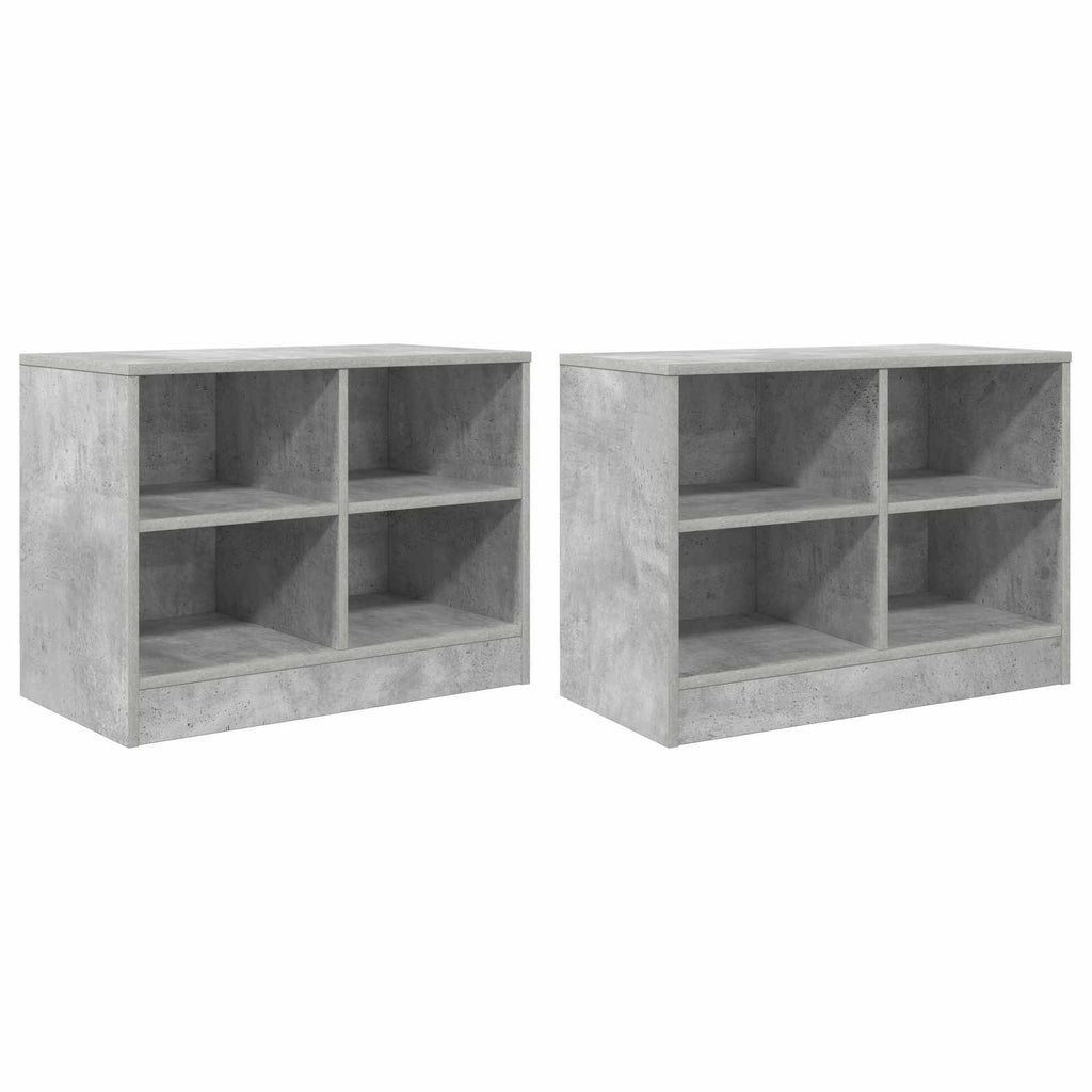 Bettschrank 2 pcs Betongrau 66 x 33 x 48 cm Holzwerkstoff