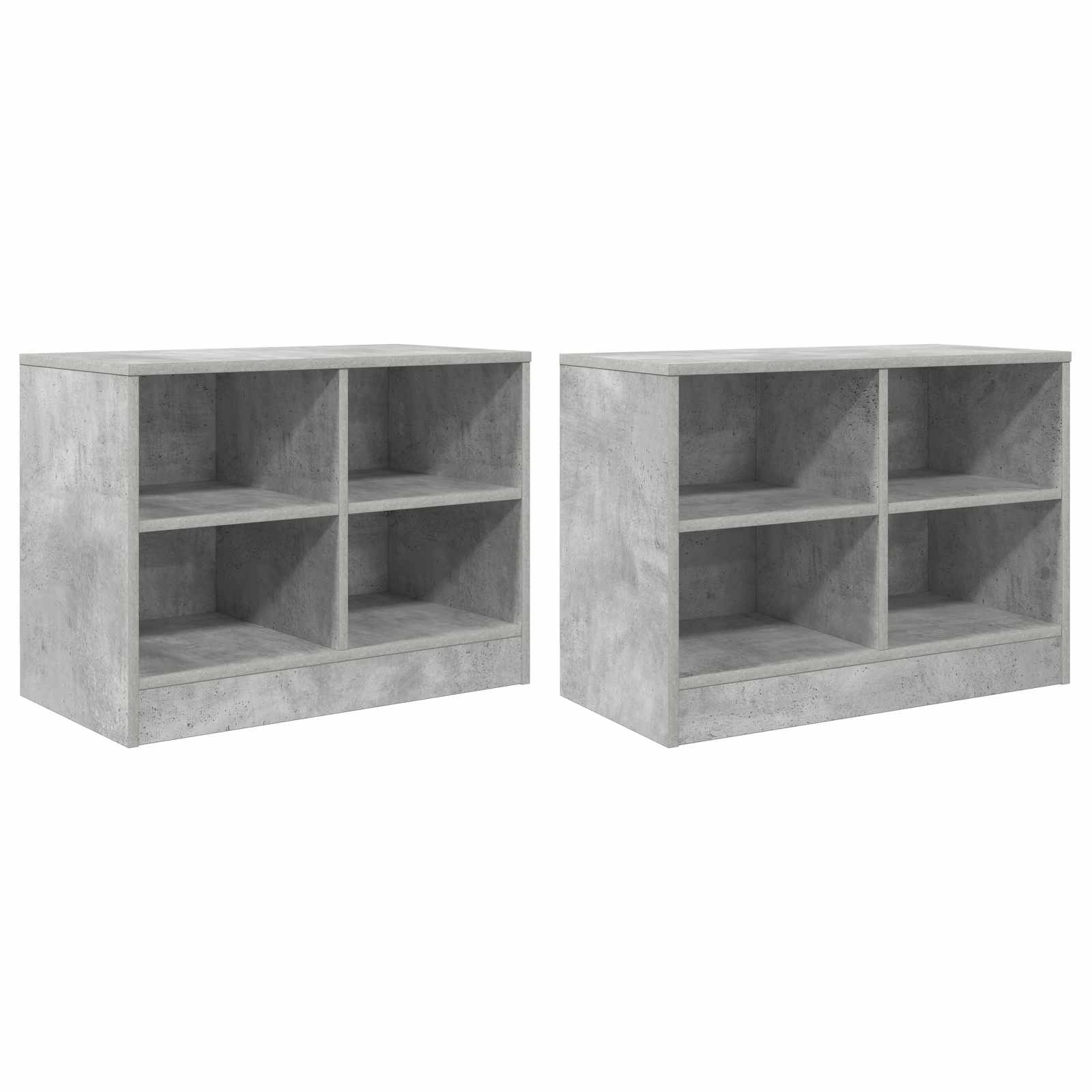 Bettschrank 2 pcs Betongrau 66 x 33 x 48 cm Holzwerkstoff