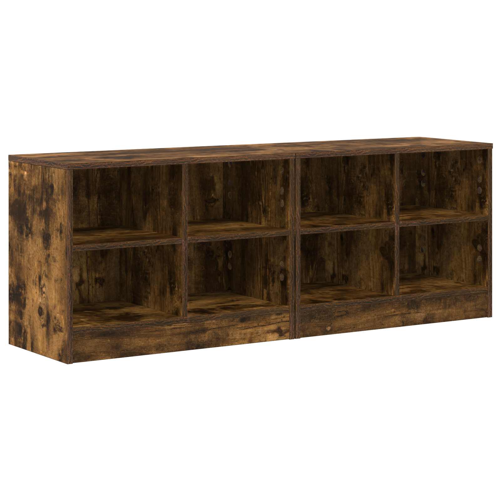 Bettschrank mit Regal 2 pcs Geräucherte Eiche 66 x 33 x 48 cm