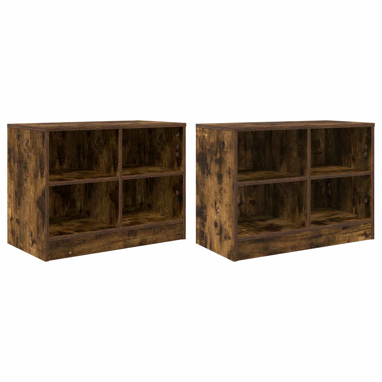 Bettschrank mit Regal 2 pcs Geräucherte Eiche 66 x 33 x 48 cm
