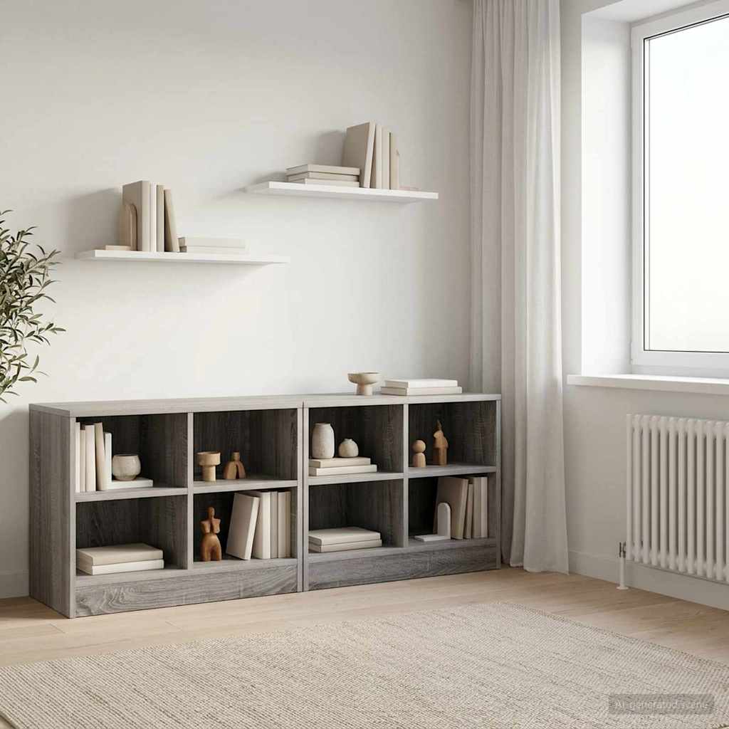 Bettschrank 2 pcs Grau Sonoma 66 x 33 x 48 cm Holzwerkstoff