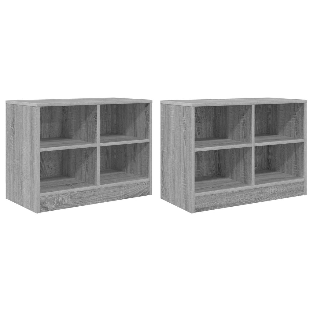 Bettschrank 2 pcs Grau Sonoma 66 x 33 x 48 cm Holzwerkstoff