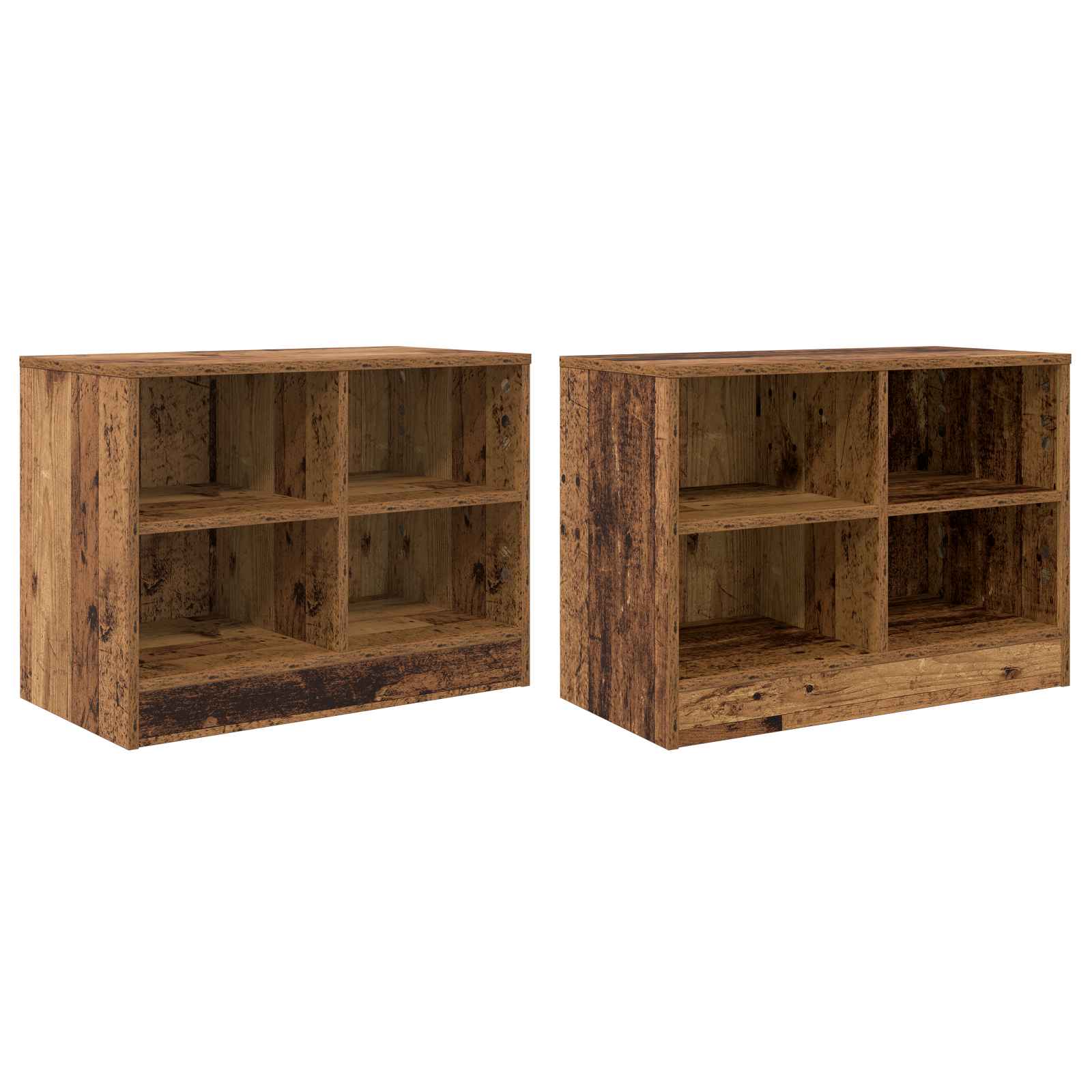 Bettschrank 2 pcs Altholz 66 x 33 x 48 cm Holzwerkstoff