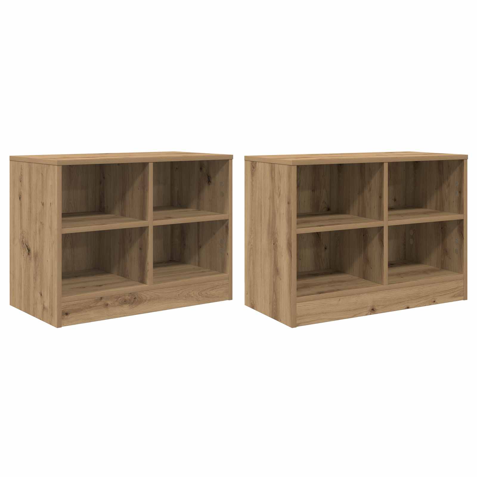 Bettschrank 2 pcs Artisan-Eiche 66 x 33 x 48 cm Holzwerkstoff