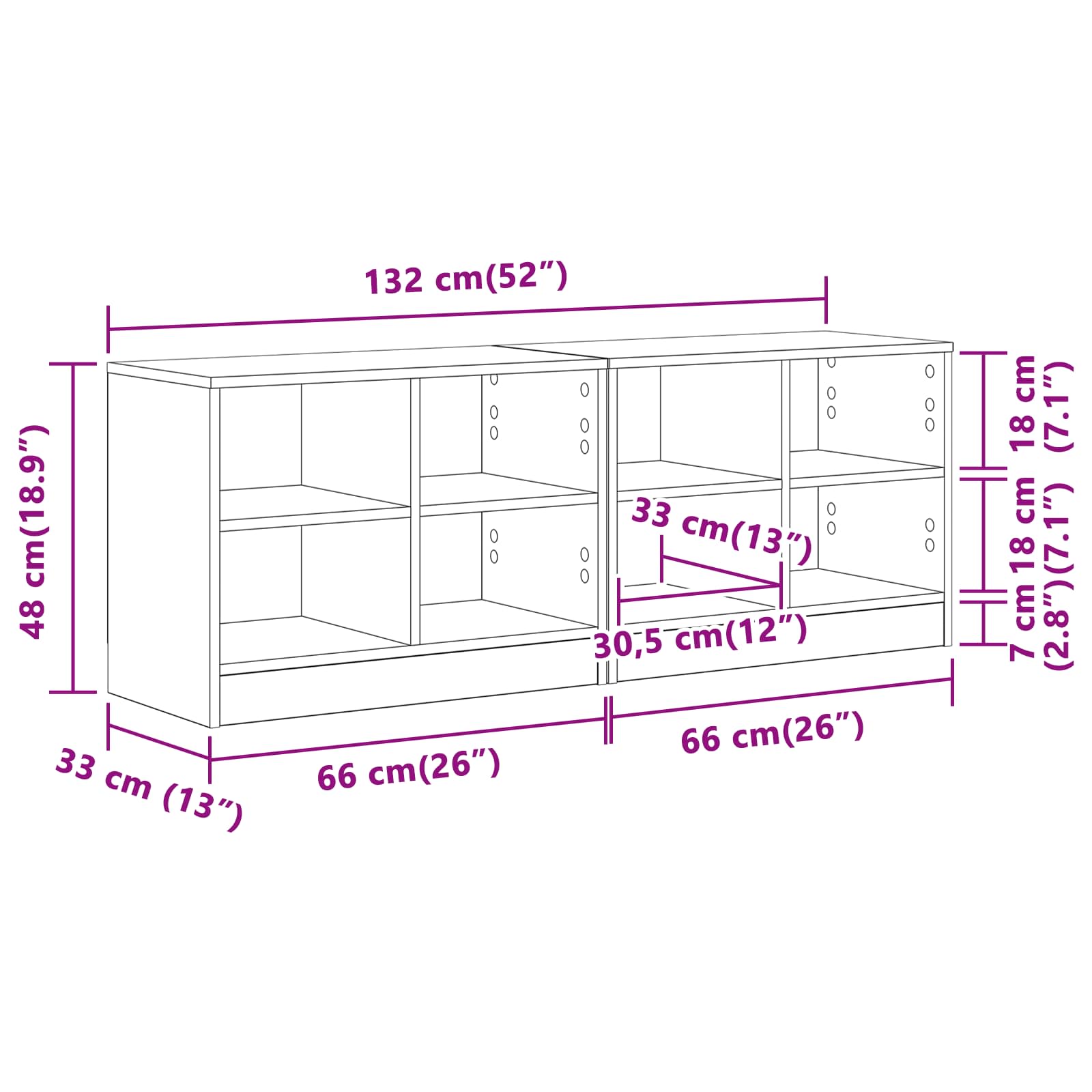 Bettschrank 2 pcs Artisan-Eiche 66 x 33 x 48 cm Holzwerkstoff