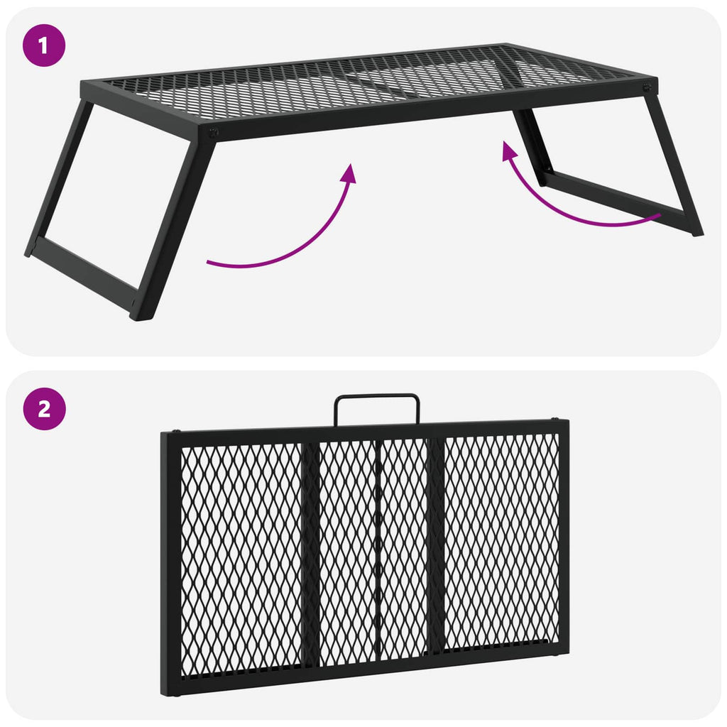 Faltbarer Campinggrill Schwarz 58 x 31 x 2 cm Legierter Stahl