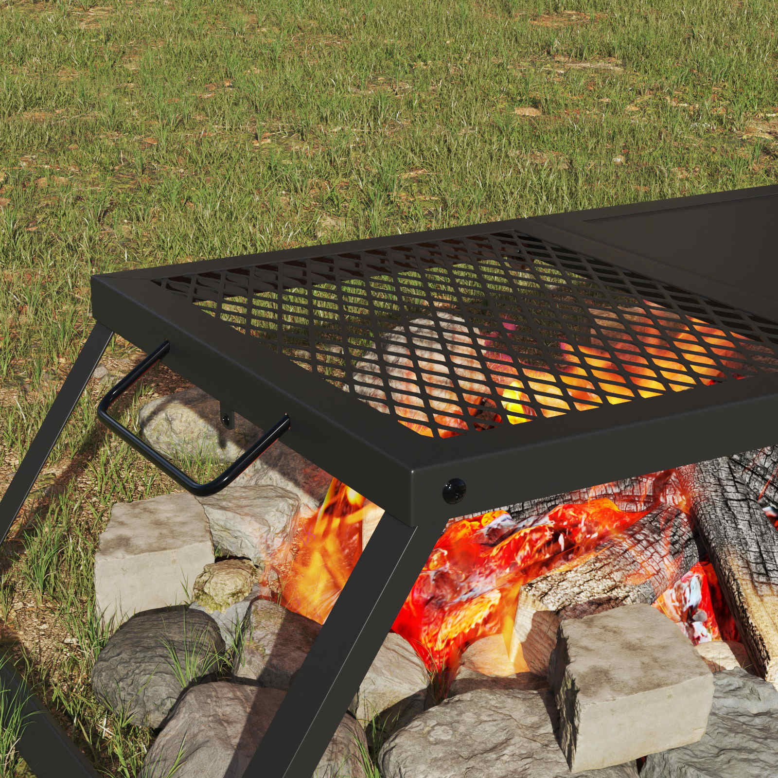 Faltbarer Campinggrill Schwarz 31,5 x 26,5 x 4 cm