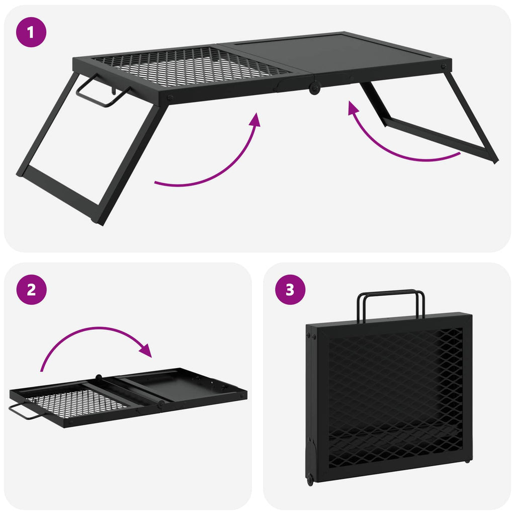 Faltbarer Campinggrill Schwarz 31,5 x 26,5 x 4 cm
