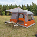 Familienzelt Grau und Orange 380 x 260 x 190 cm Polyester