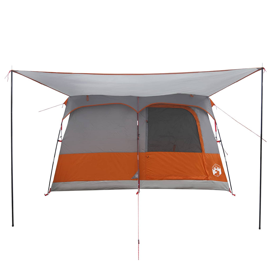 Familienzelt Grau und Orange 380 x 260 x 190 cm Polyester