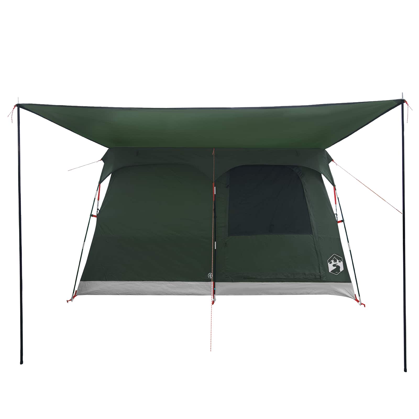 Familienzelt mit Dach Olivegrün 380 x 260 x 190 cm Polyester